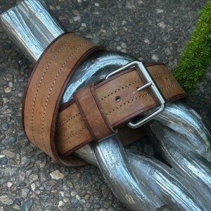 Hipwear Vintage Brown Leather Wide Belt